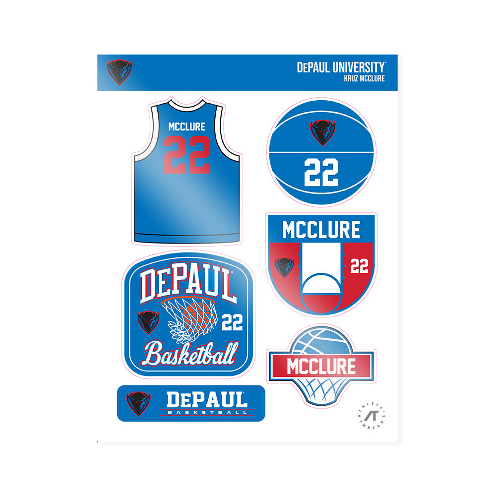 DePaul - NCAA Men's Basketball : Kruz McClure - Sticker Sheet-0