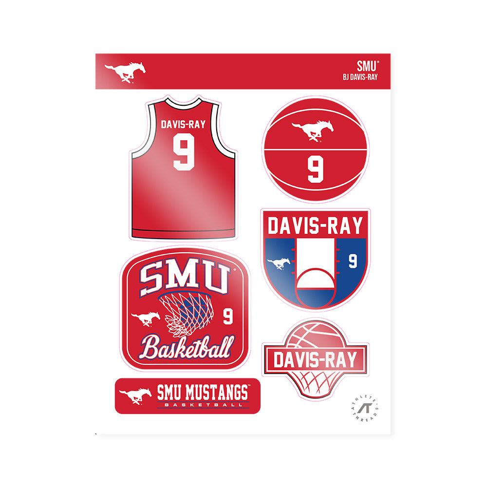 SMU - NCAA Men's Basketball : Bj Davis-Ray - Sticker Sheet-0
