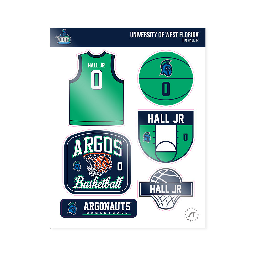 UWF - NCAA Men's Basketball : Tim Hall jr - Sticker Sheet-0