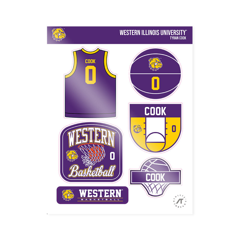 WIU - NCAA Men's Basketball : Tyran Cook - Sticker Sheet-0