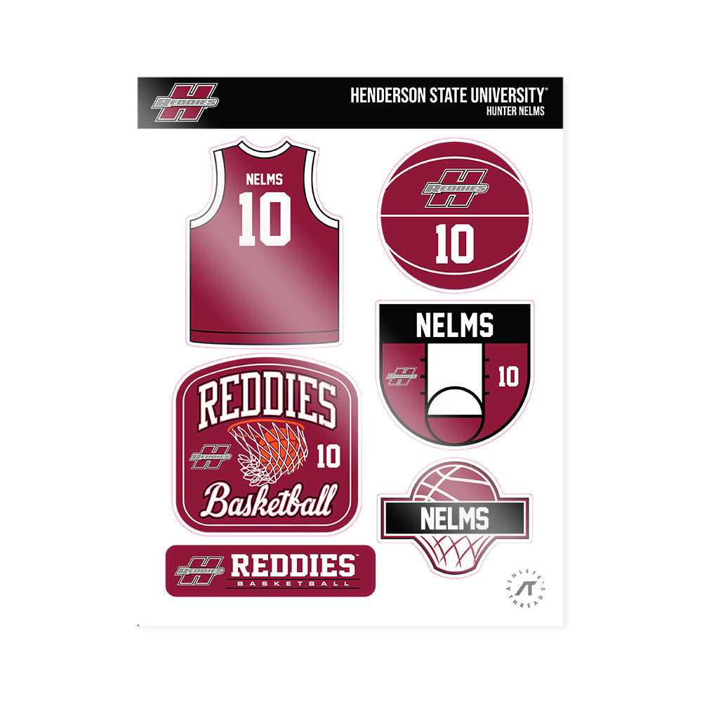 Henderson State - NCAA Men's Basketball : Hunter Nelms - Sticker Sheet-0