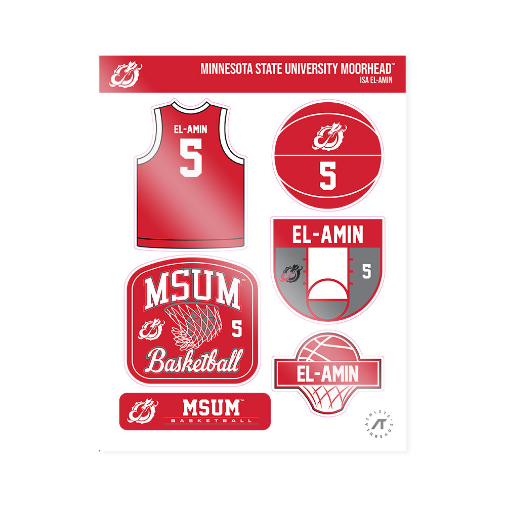 MSUM - NCAA Men's Basketball : Isa El-Amin - Sticker Sheet-0