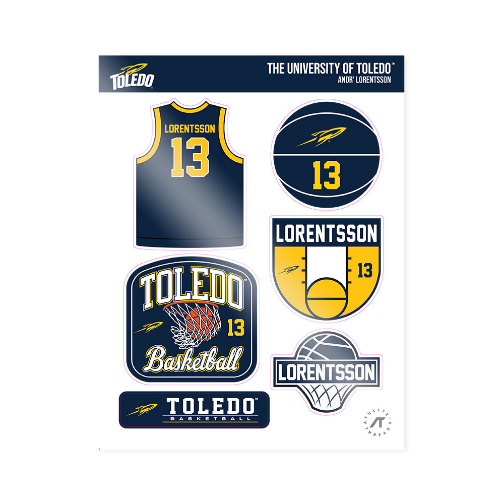 Toledo - NCAA Men's Basketball : Andr' Lorentsson - Sticker Sheet-0