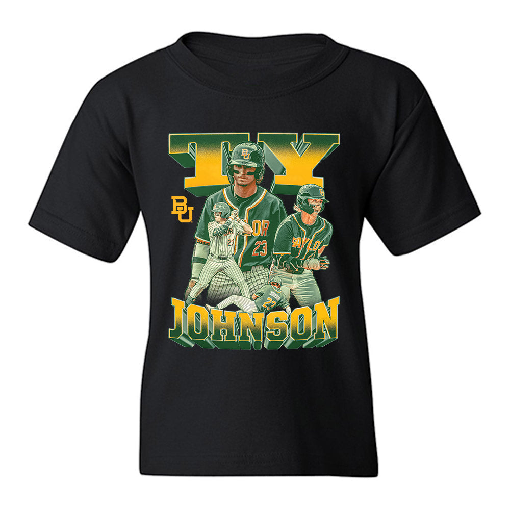 Baylor - NCAA Baseball : Ty Johnson - Collage Youth T-Shirt-0