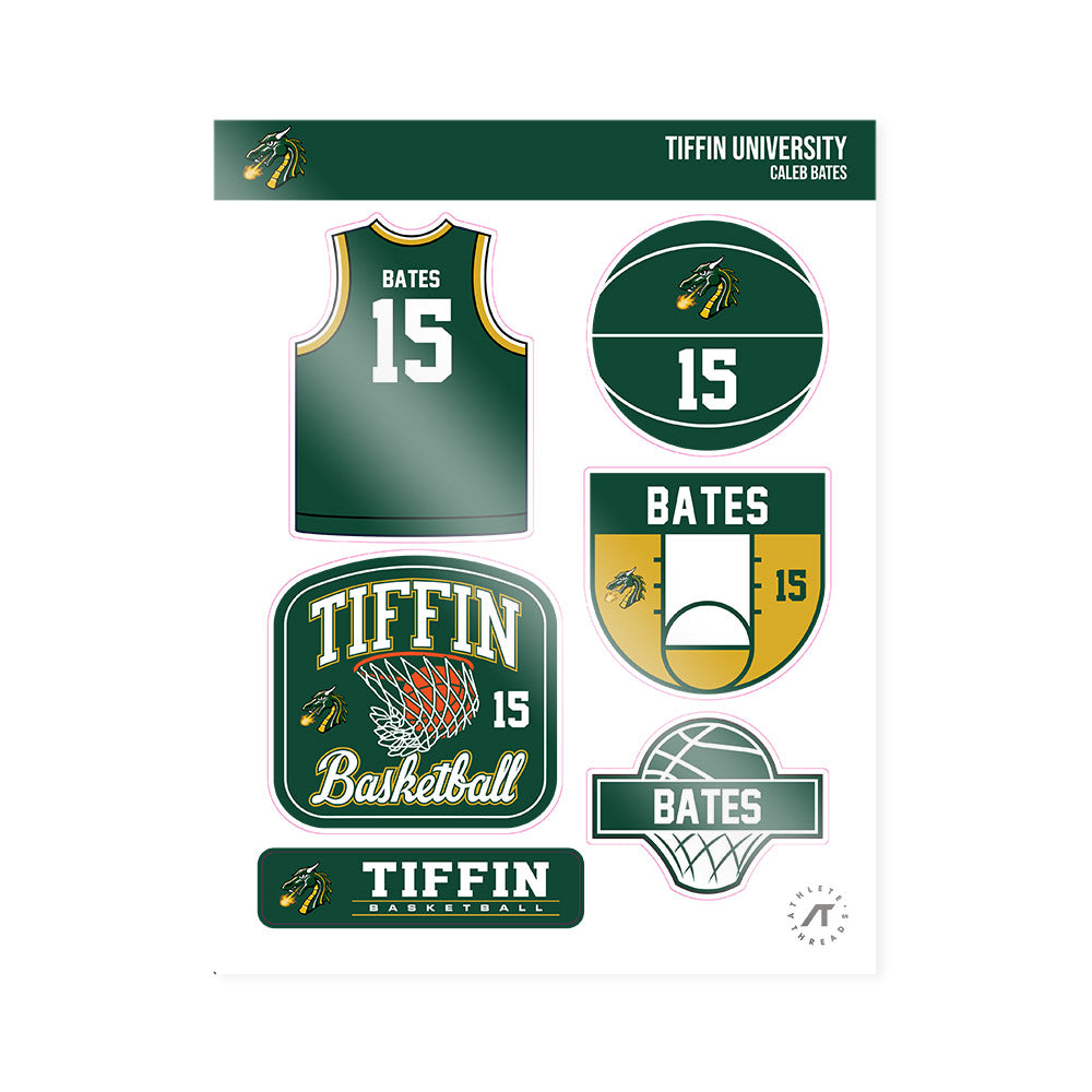 Tiffin - NCAA Men's Basketball : Caleb Bates - Sticker Sheet-0