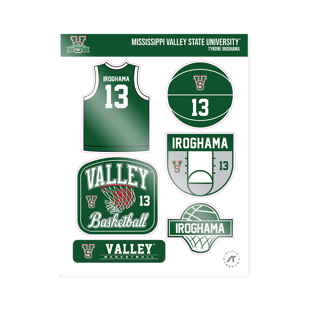 MVSU - NCAA Men's Basketball : Tyrone Iroghama - Sticker Sheet-0