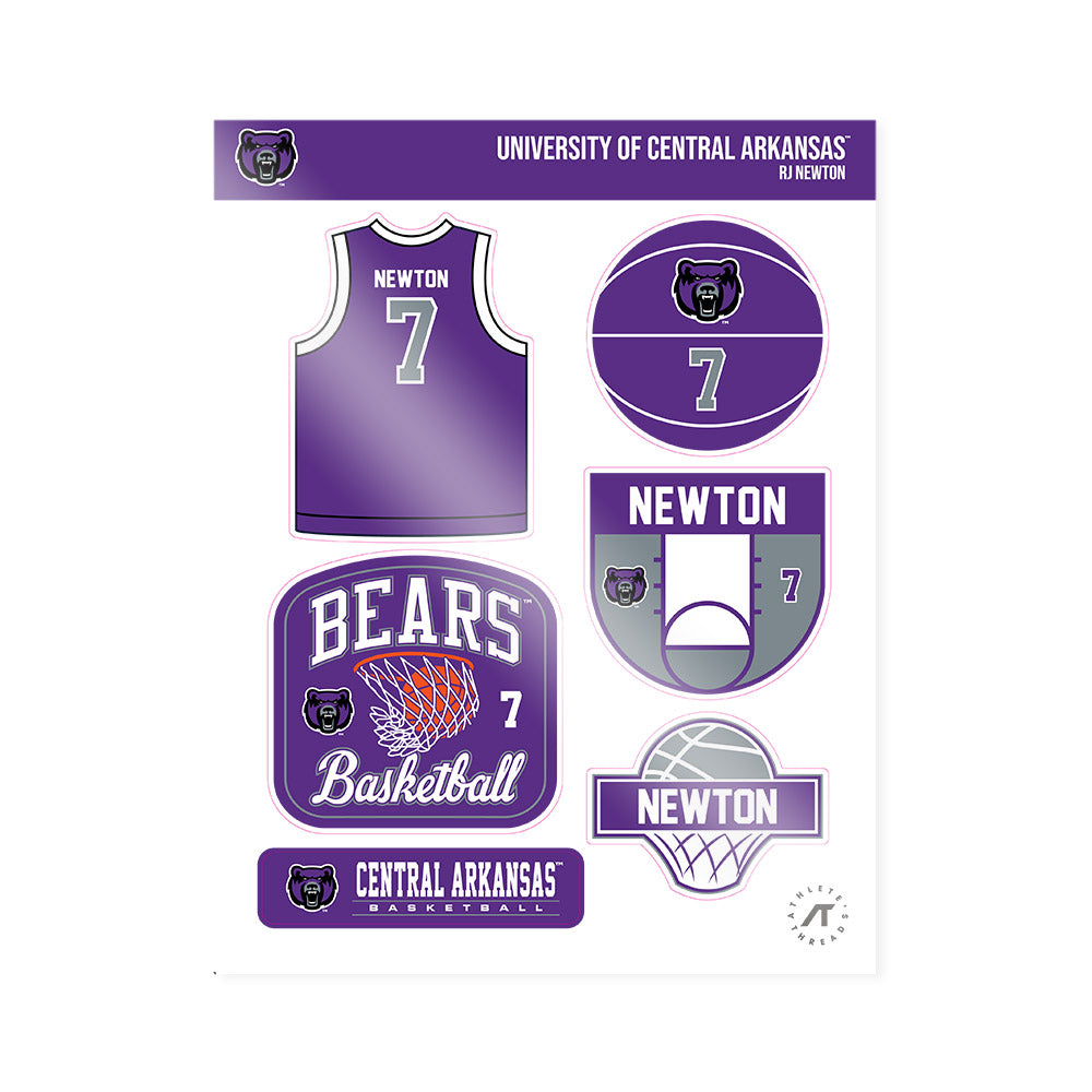 Central Arkansas - NCAA Men's Basketball : RJ Newton - Sticker Sheet-0