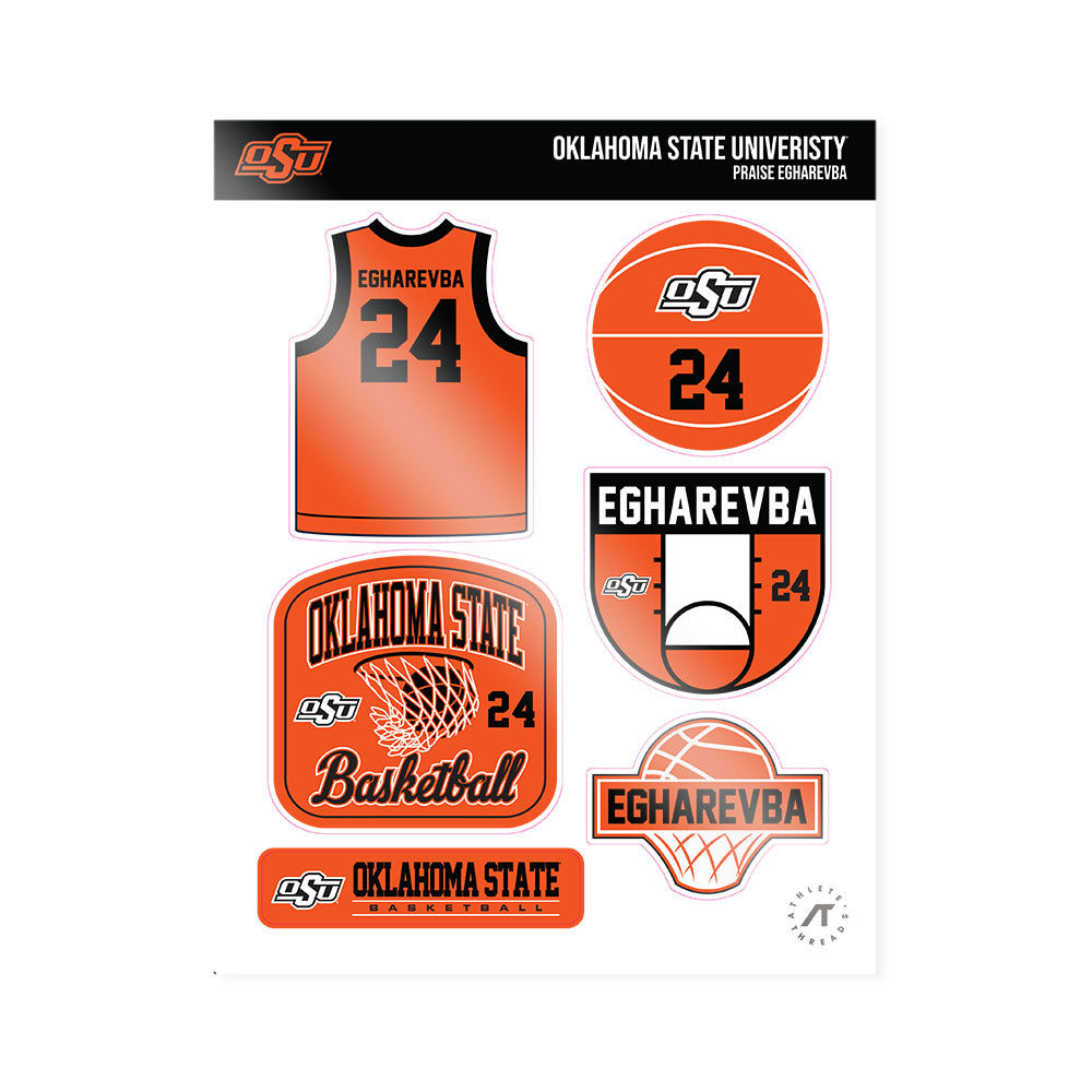 Oklahoma State - NCAA Women's Basketball : Praise Egharevba - Sticker Sheet-0