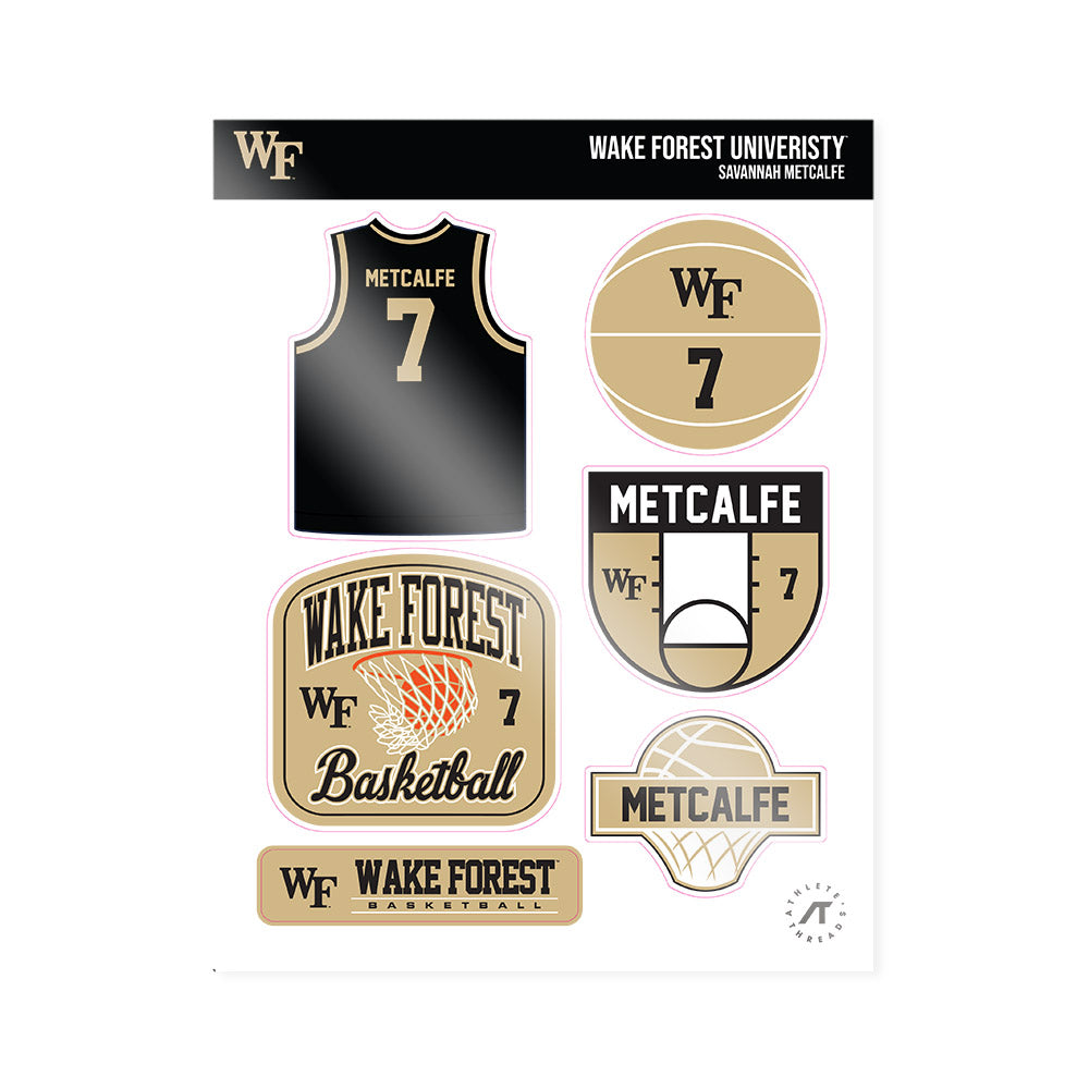 Wake Forest - NCAA Women's Basketball : Savannah Metcalfe - Sticker Sheet-0
