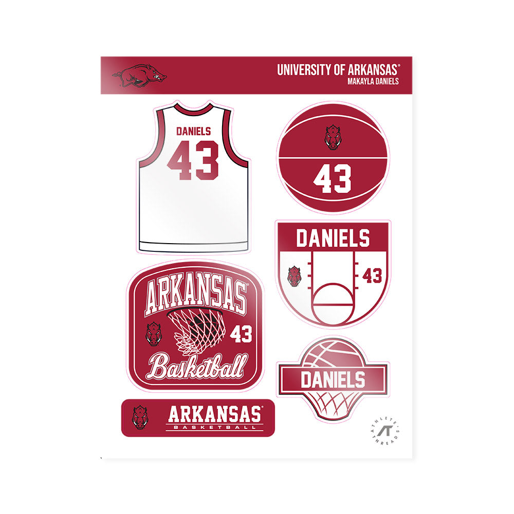 Arkansas - NCAA Women's Basketball : Makayla Daniels - Sticker Sheet-0
