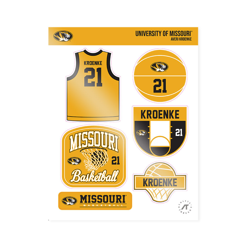Missouri - NCAA Women's Basketball : Averi Kroenke - Sticker Sheet-0