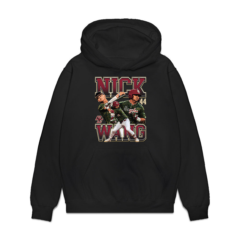 Boston College - NCAA Baseball : Nicholas Wang - Premium Hooded Sweatshirt-0