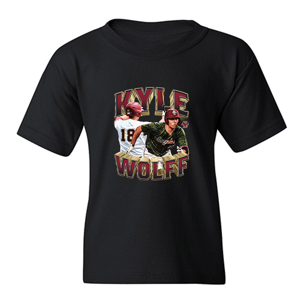 Boston College - NCAA Baseball : Kyle Wolff - Collage Youth T-Shirt-0