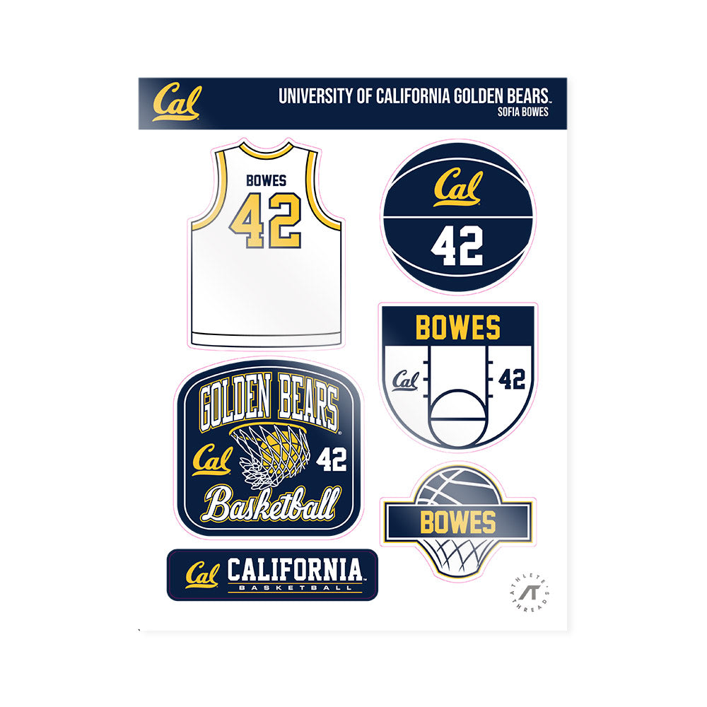 UC Berkeley - NCAA Women's Basketball : Sofia Bowes - Sticker Sheet-0