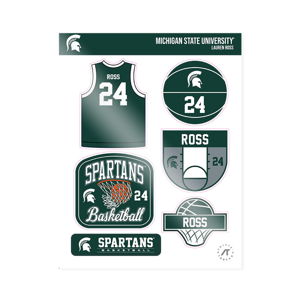 Michigan State - NCAA Women's Basketball : Lauren Ross - Sticker Sheet-0