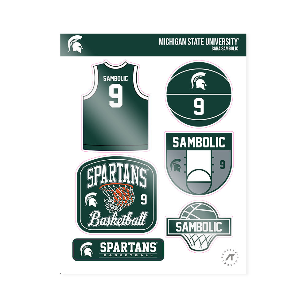 Michigan State - NCAA Women's Basketball : Sara Sambolic - Sticker Sheet-0