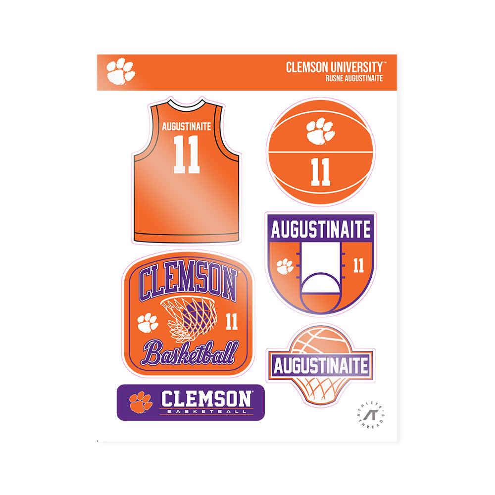 Clemson - NCAA Women's Basketball : Rusne Augustinaite - Sticker Sheet-0