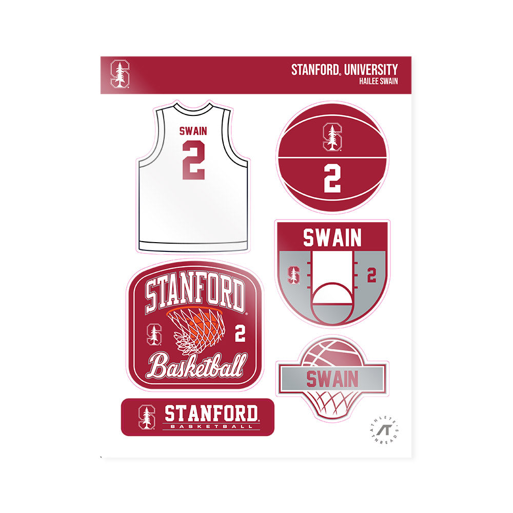 Stanford - NCAA Women's Basketball : Hailee Swain - Sticker Sheet-0