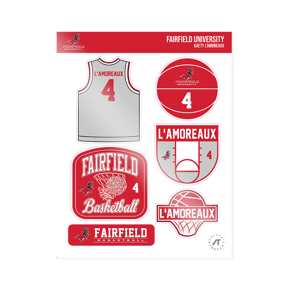 Fairfield - NCAA Women's Basketball : Kaety L'Amoreaux - Sticker Sheet-0