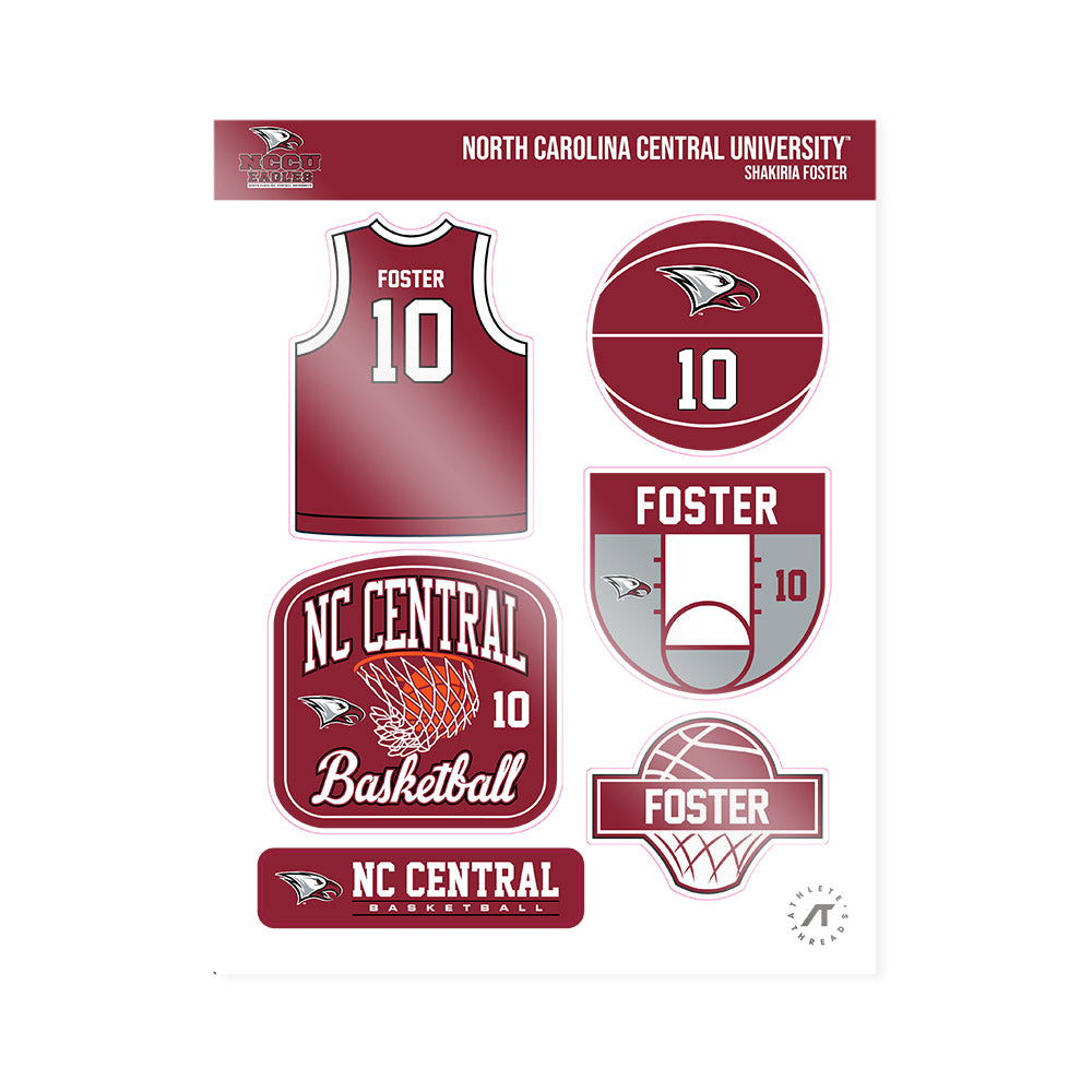 NCCU - NCAA Women's Basketball : Shakiria Foster - Sticker Sheet-0