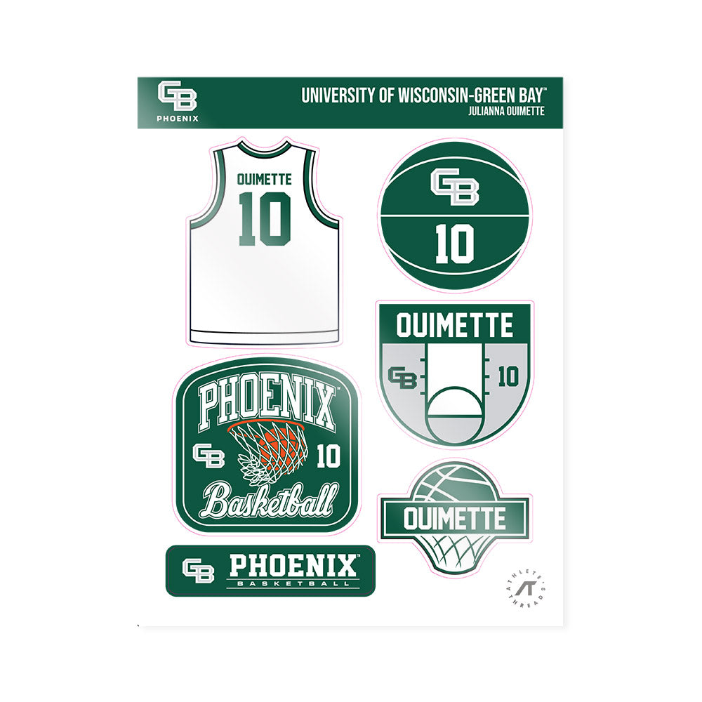 UW Green Bay - NCAA Women's Basketball : Julianna Ouimette - Sticker Sheet-0