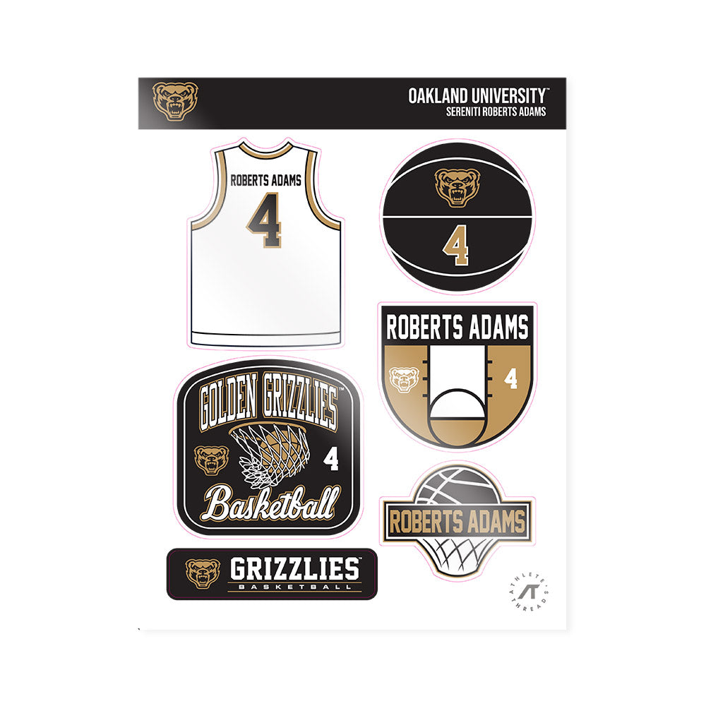 Oakland - NCAA Women's Basketball : Sereniti Roberts Adams - Sticker Sheet-0