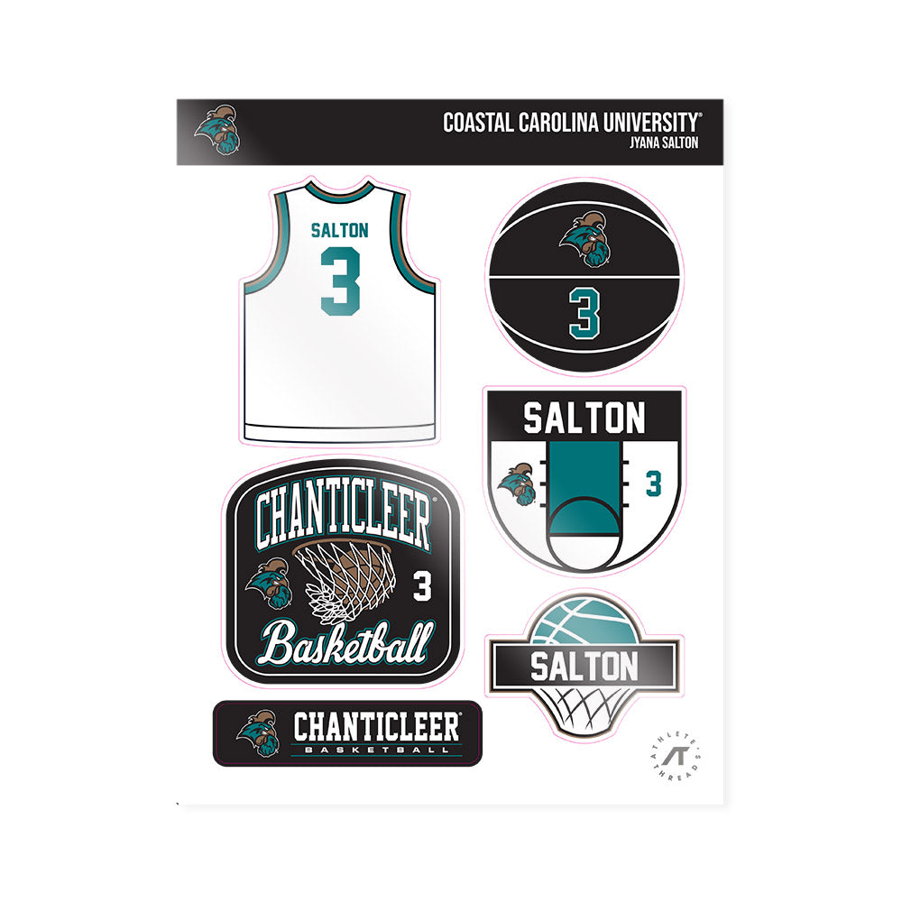 Coastal Carolina - NCAA Women's Basketball : Jyana Salton - Sticker Sheet-0