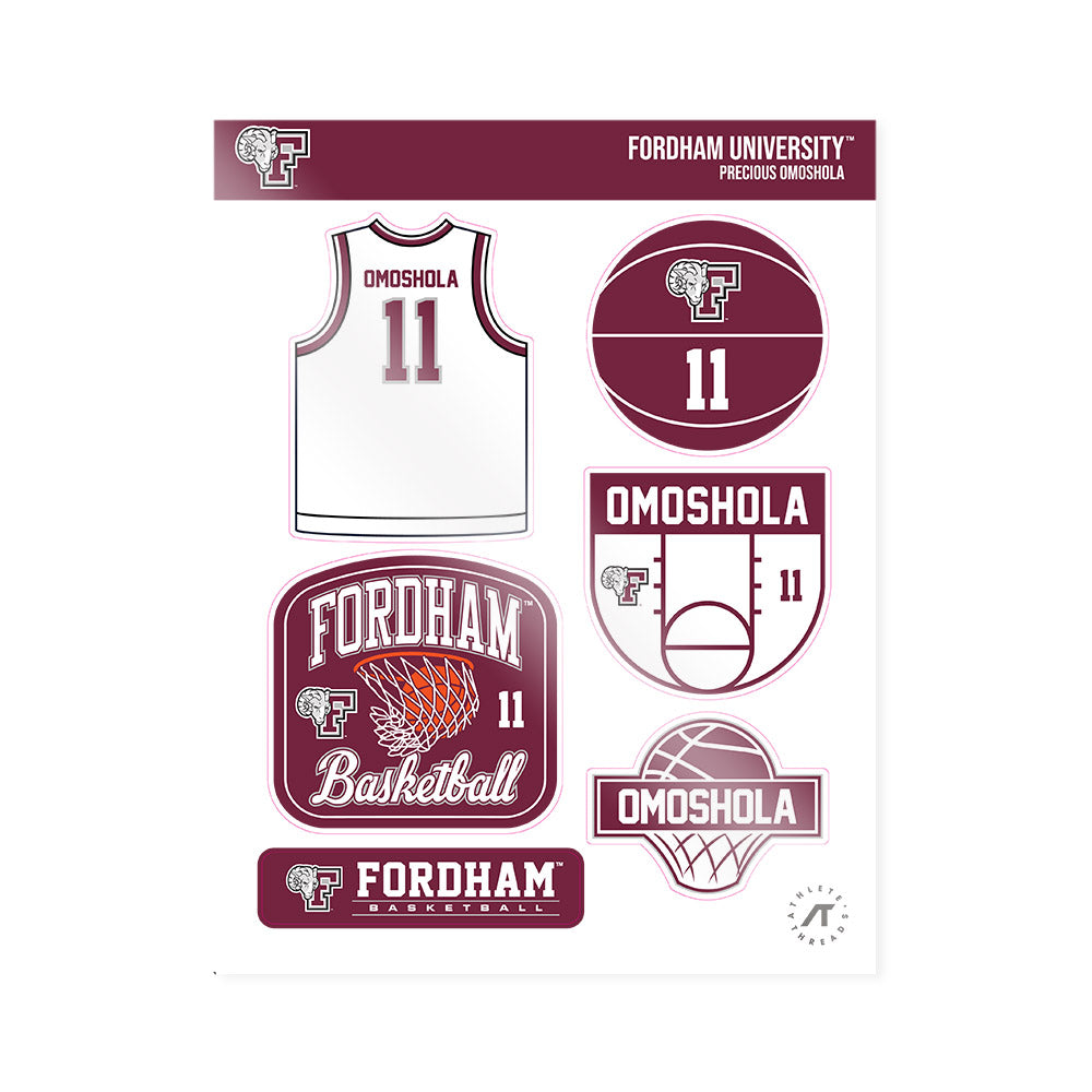 Fordham - NCAA Women's Basketball : Precious Omoshola - Sticker Sheet-0