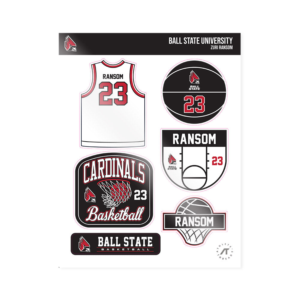 Ball State - NCAA Women's Basketball : Zuri Ransom - Sticker Sheet-0