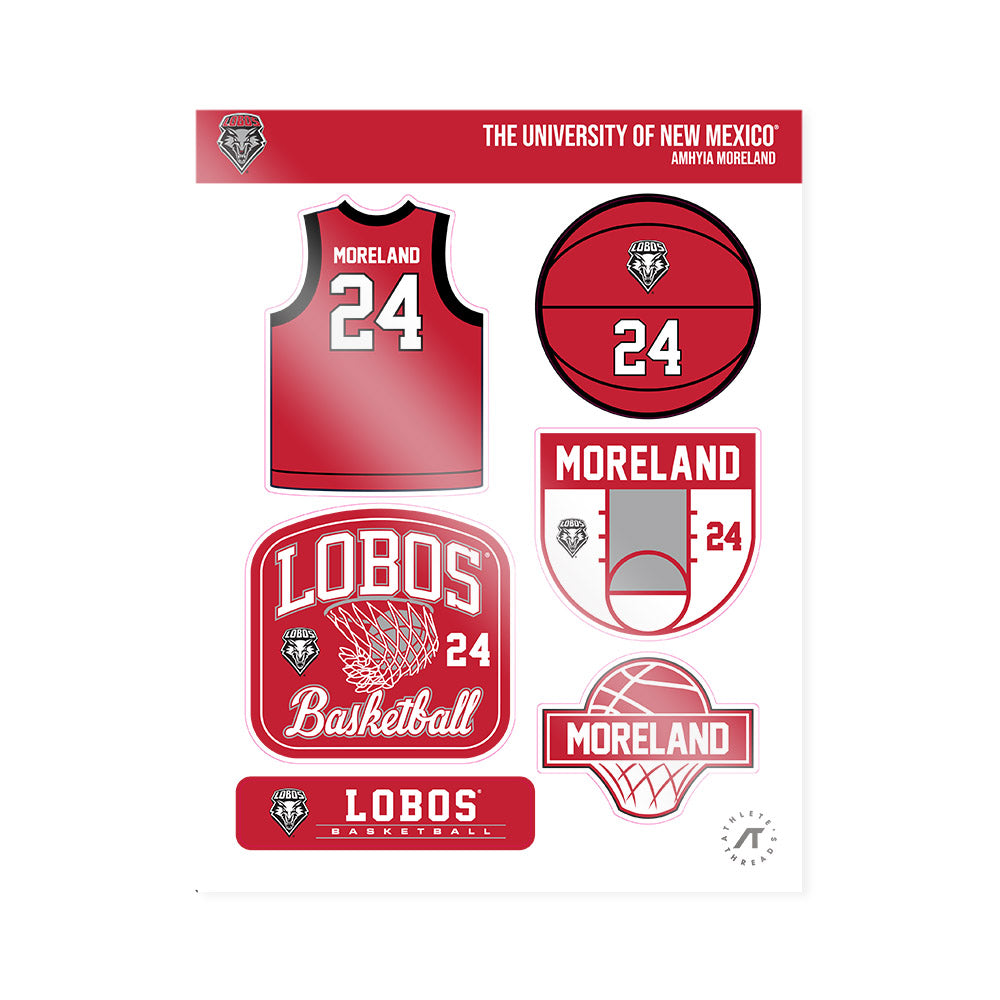 New Mexico - NCAA Women's Basketball : Amhyia Moreland - Sticker Sheet-0
