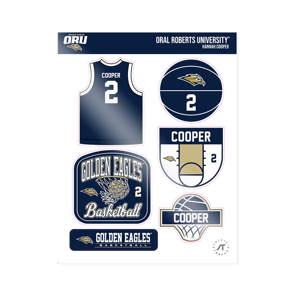 Oral Roberts - NCAA Women's Basketball : Hannah Cooper - Sticker Sheet-0