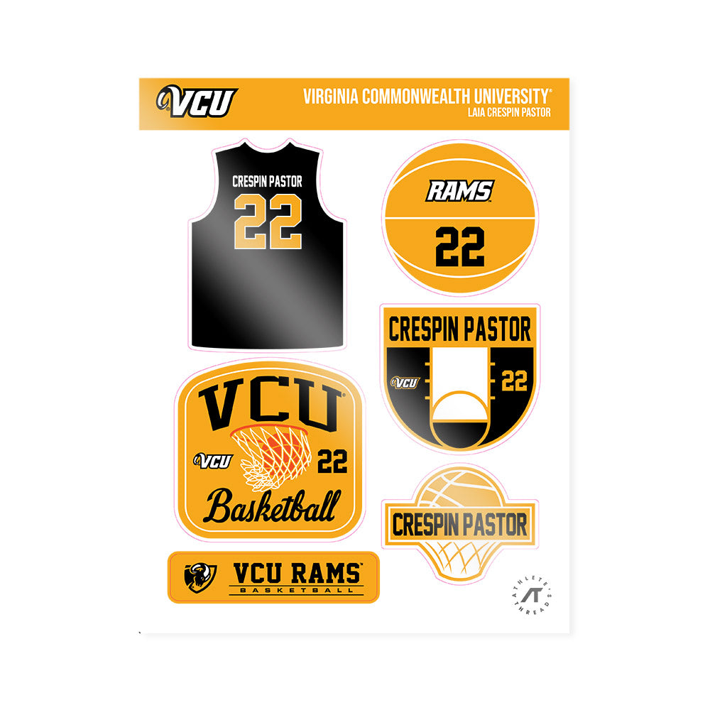 VCU - NCAA Women's Basketball : Laia Crespin Pastor - Sticker Sheet-0