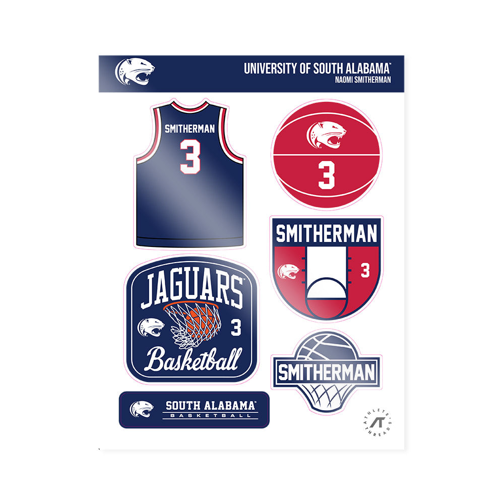 South Alabama - NCAA Women's Basketball : Naomi Smitherman - Sticker Sheet-0