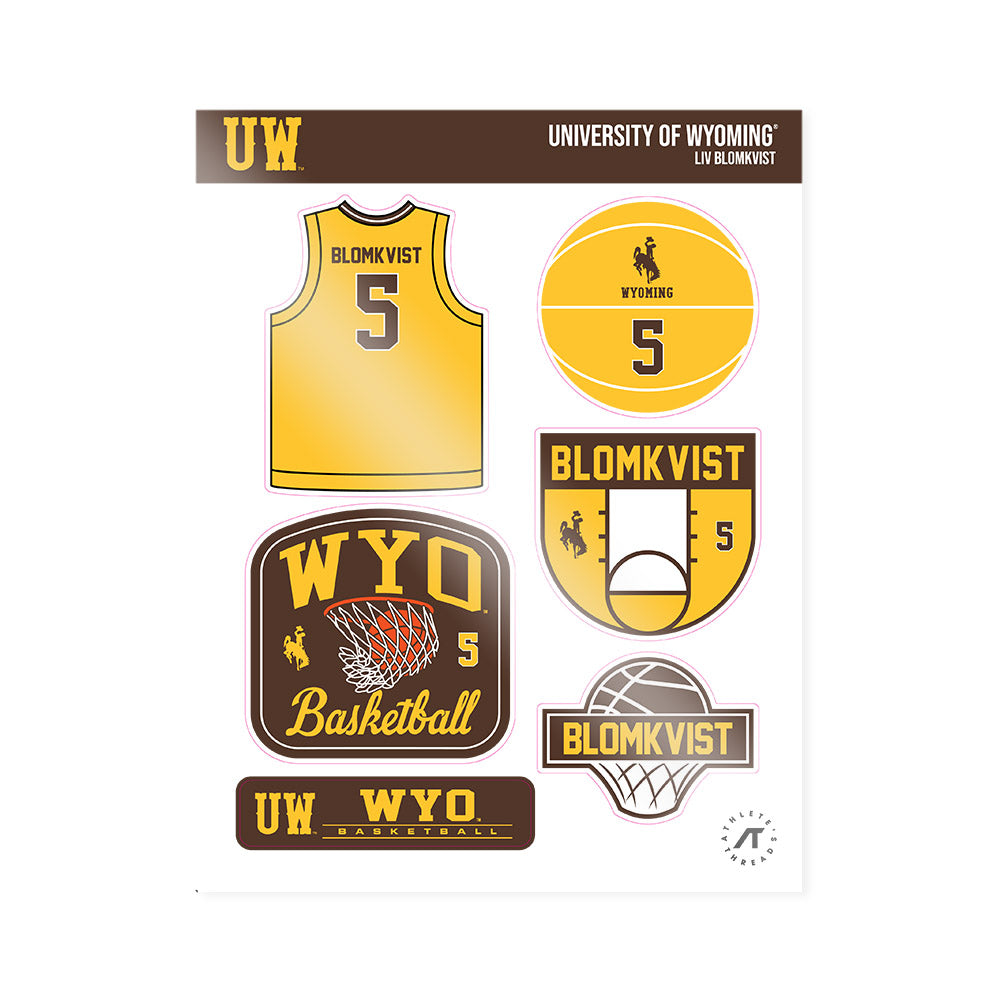 Wyoming - NCAA Women's Basketball : Liv Blomkvist - Sticker Sheet-0