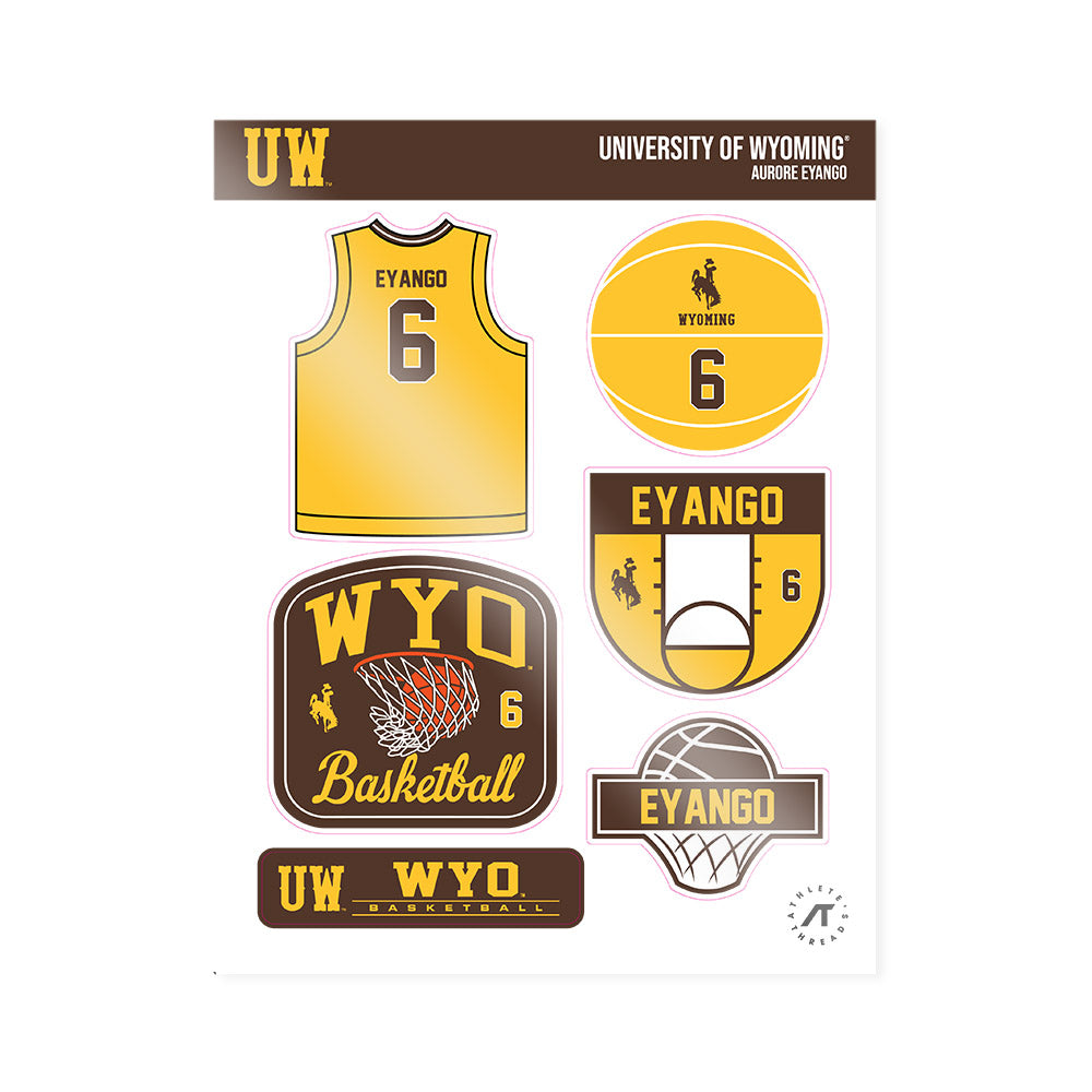Wyoming - NCAA Women's Basketball : Aurore Eyango - Sticker Sheet-0