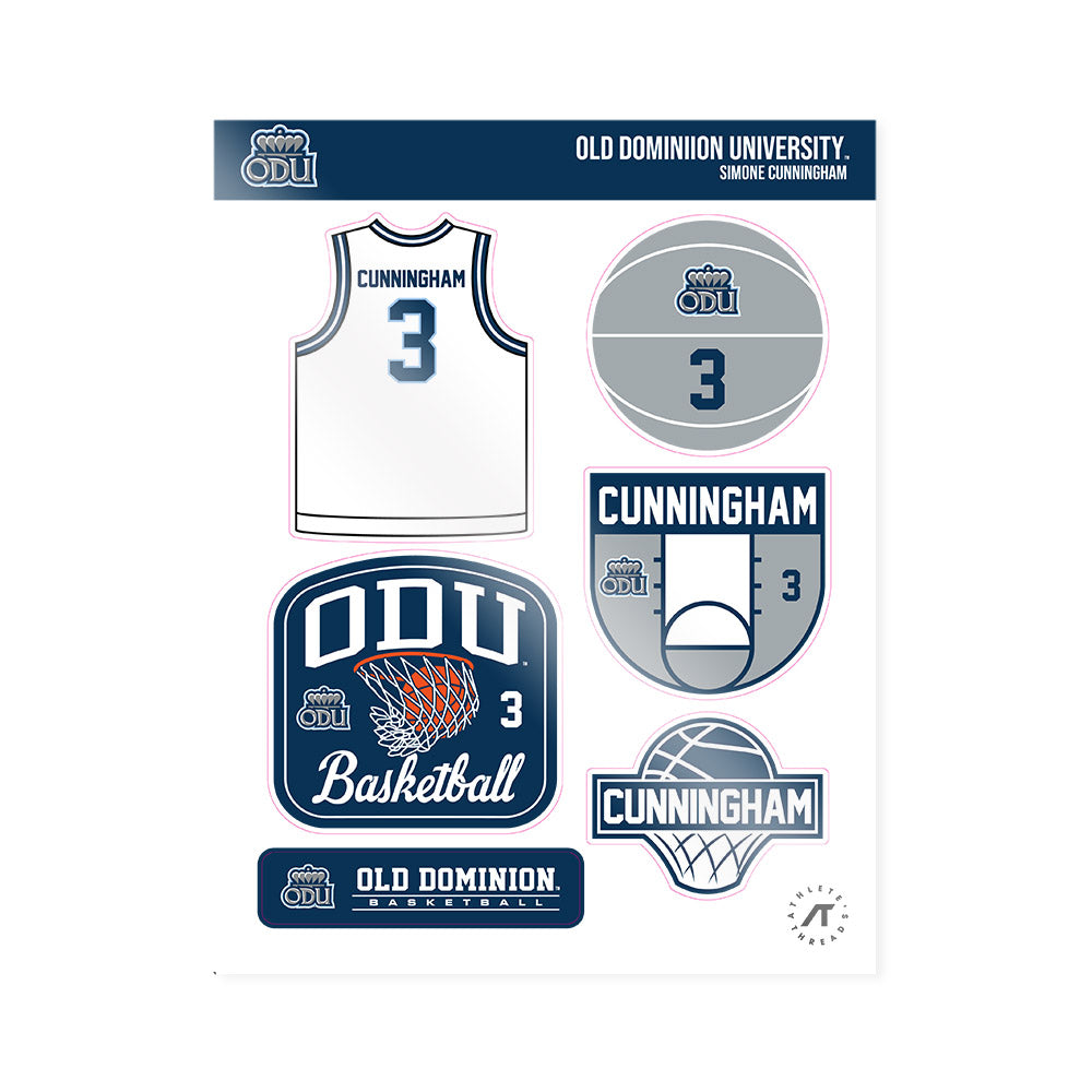 Old Dominion - NCAA Women's Basketball : SIMONE Cunningham - Sticker Sheet-0