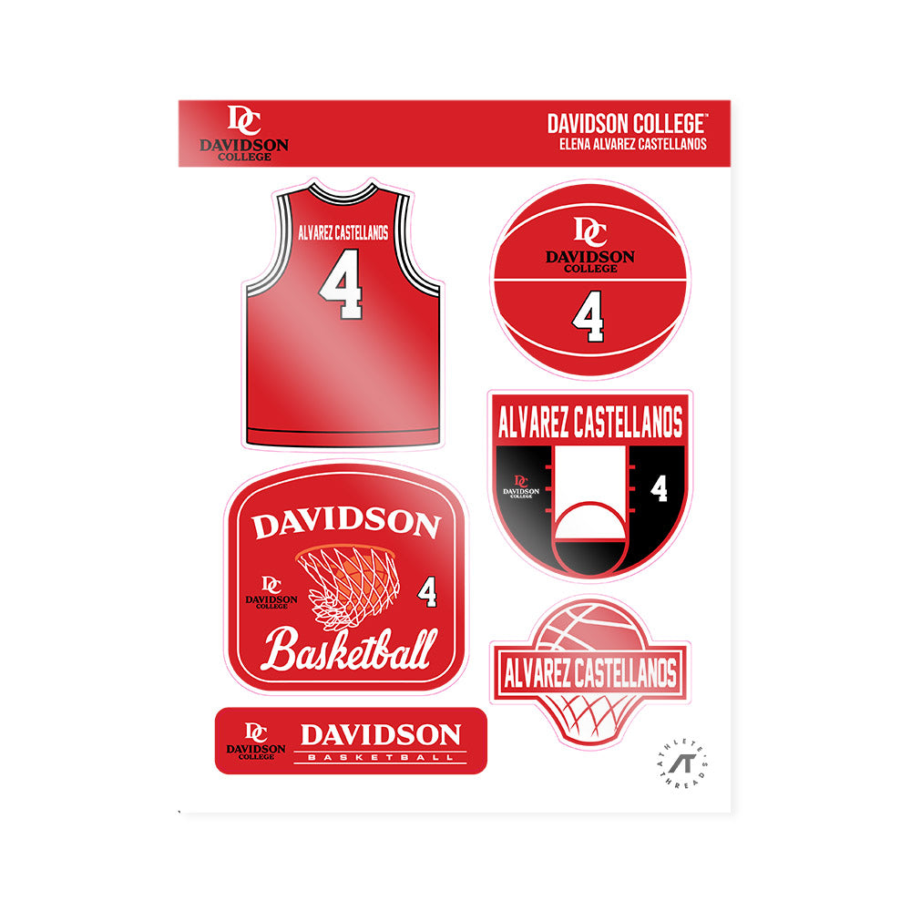 Davidson - NCAA Women's Basketball : Elena Alvarez Castellanos - Sticker Sheet-0