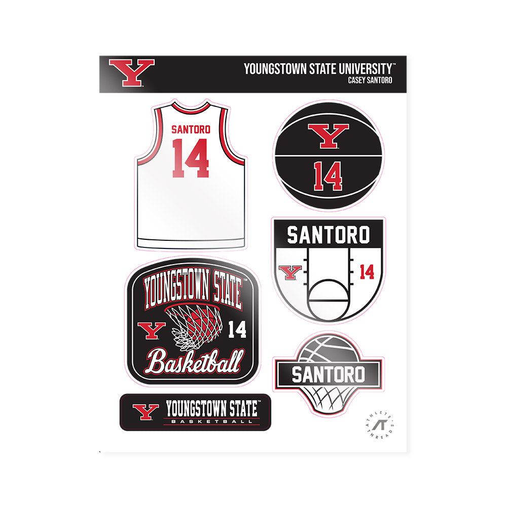 Youngstown State - NCAA Women's Basketball : Casey Santoro - Sticker Sheet-0