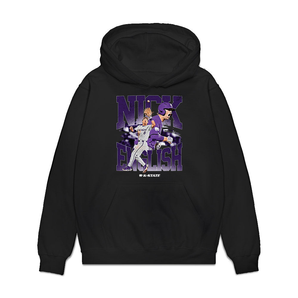Kansas State - NCAA Baseball : Nick English - Collage Premium Hooded Sweatshirt-0