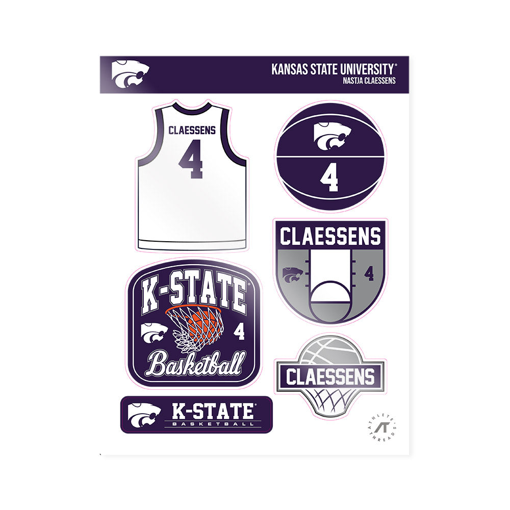 Kansas State - NCAA Women's Basketball : Nastja Claessens - Sticker Sheet-0