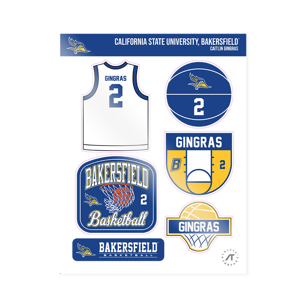 CSU Bakersfield - NCAA Women's Basketball : Caitlin Gingras - Sticker Sheet-0