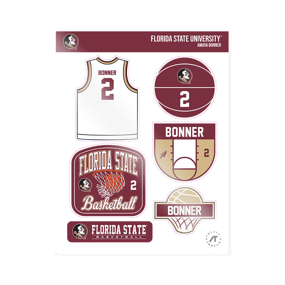 FSU - NCAA Women's Basketball : Amaya Bonner - Sticker Sheet-0