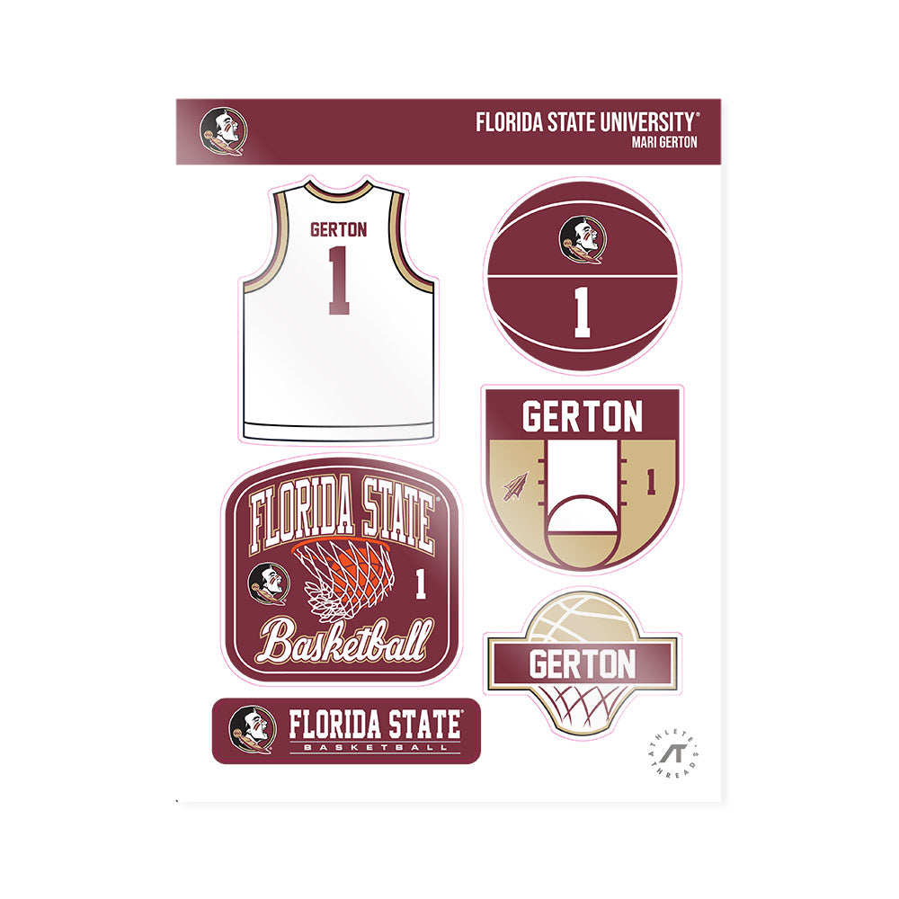 FSU - NCAA Women's Basketball : Mari Gerton - Sticker Sheet-0