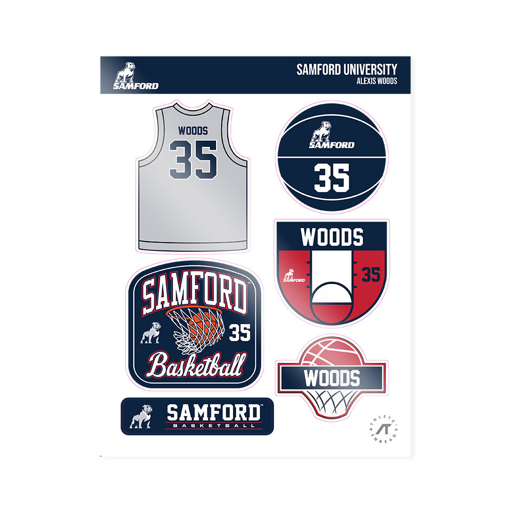 Samford - NCAA Women's Basketball : Alexis Woods - Sticker Sheet-0