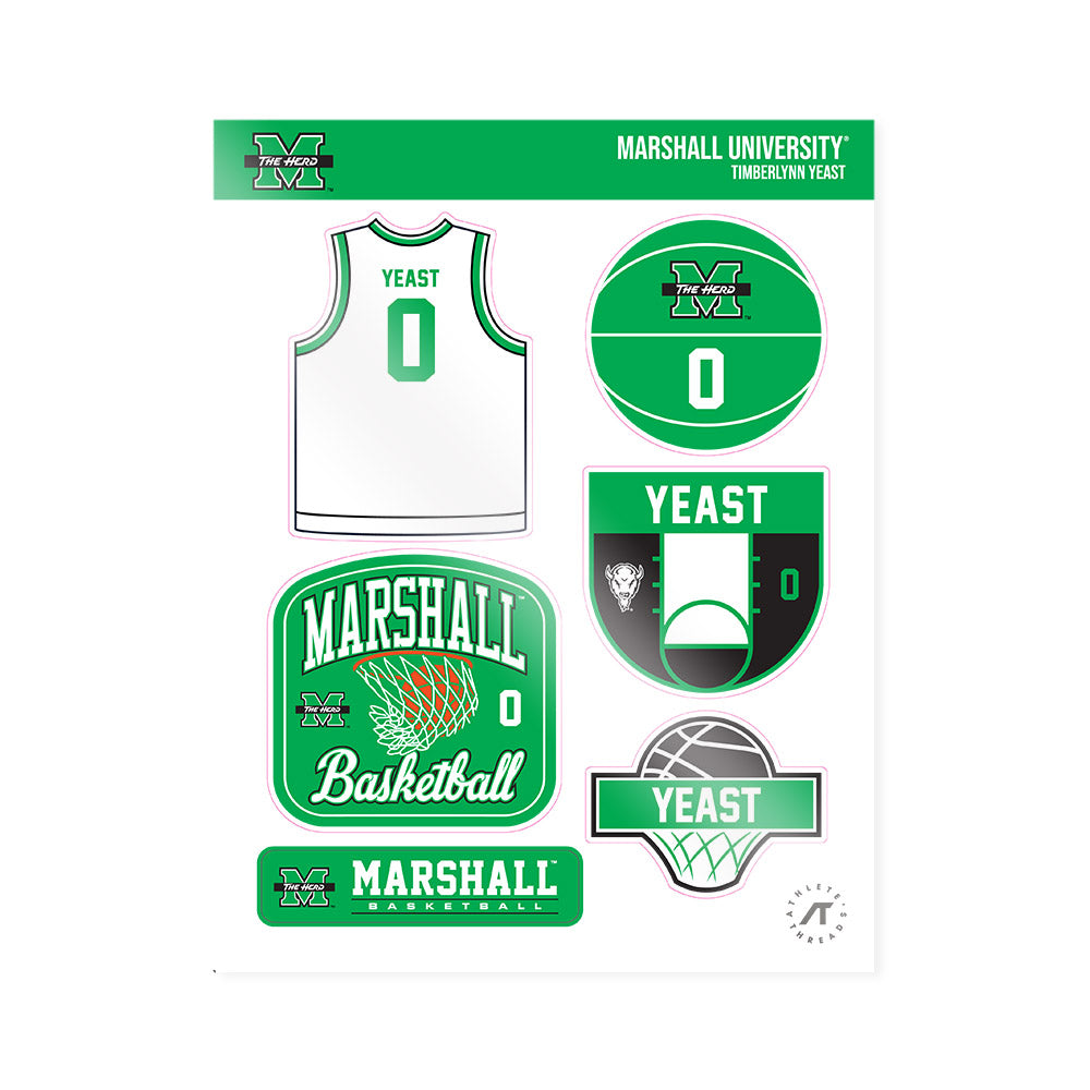 Marshall - NCAA Women's Basketball : timberlynn yeast - Sticker Sheet-0