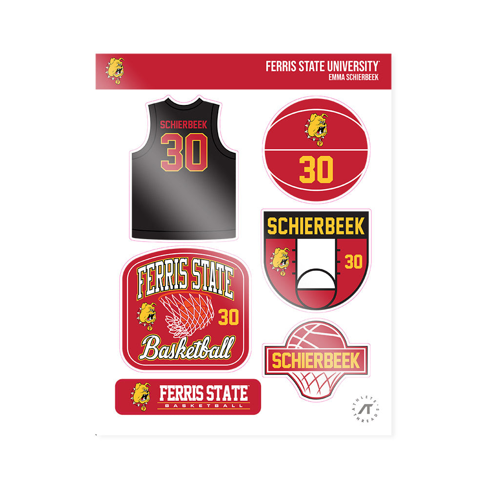 Ferris State - NCAA Women's Basketball : Emma Schierbeek - Sticker Sheet-0
