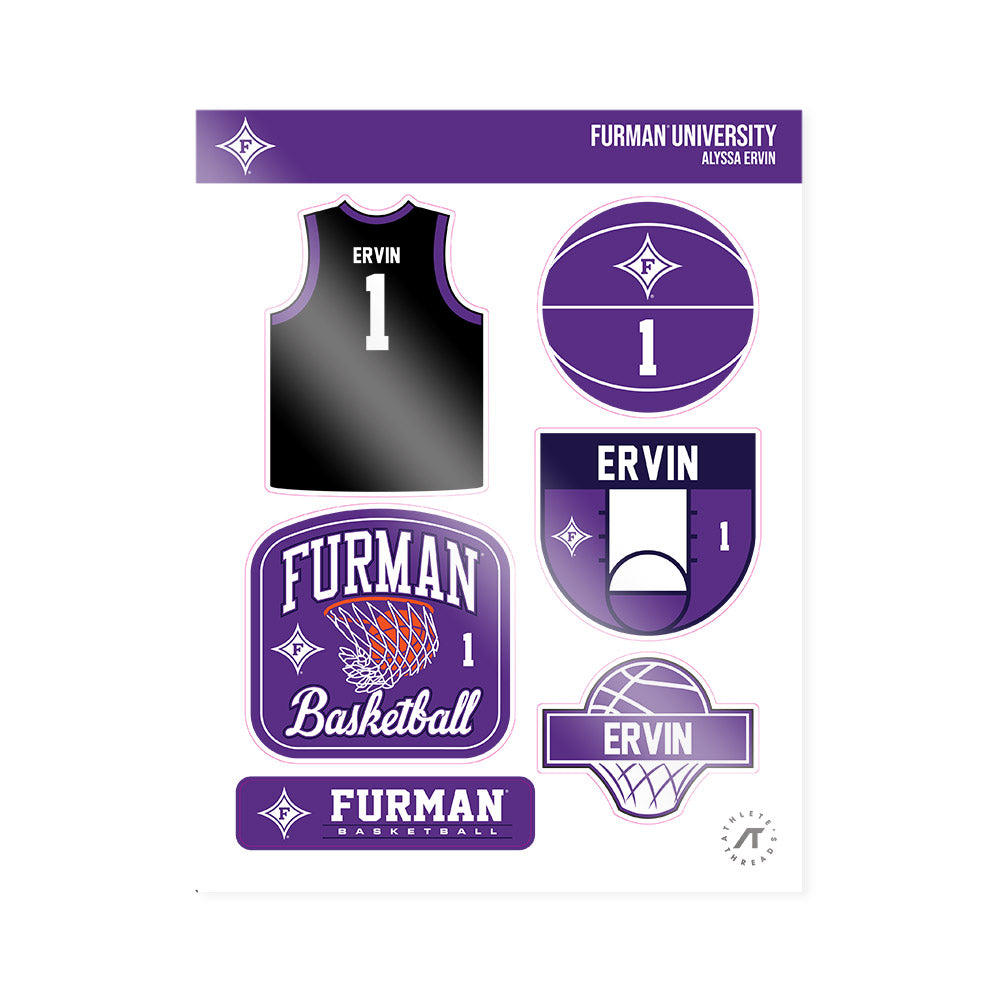 Furman - NCAA Women's Basketball : Alyssa Ervin - Sticker Sheet-0