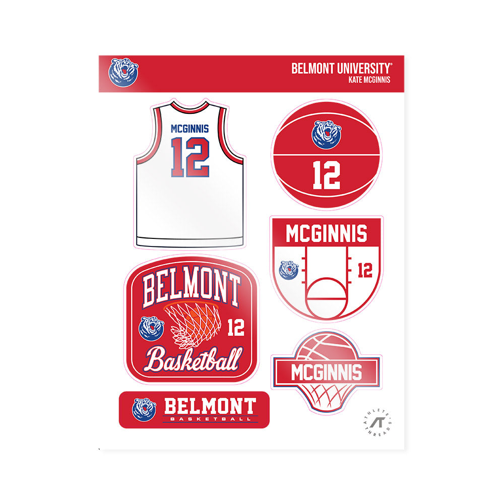 Belmont - NCAA Women's Basketball : Kate McGinnis - Sticker Sheet-0