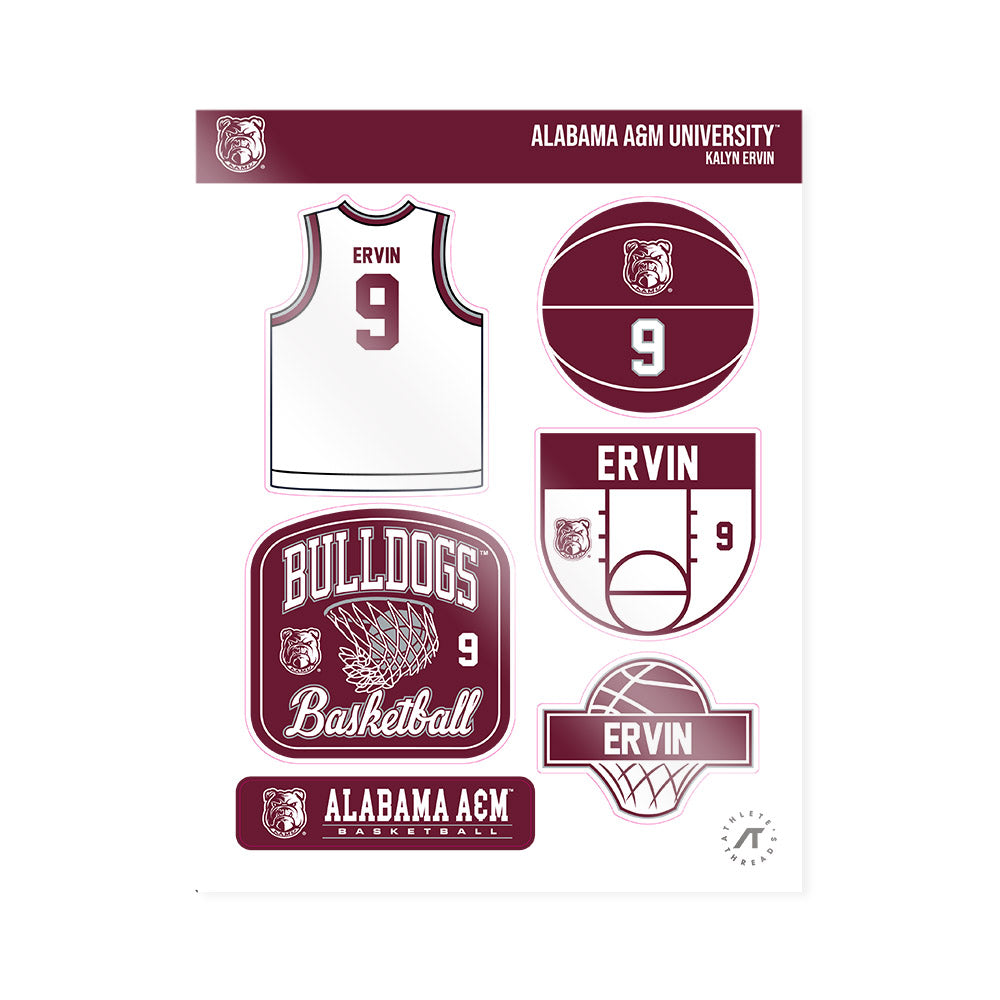 AAMU - NCAA Women's Basketball : Kalyn Ervin - Sticker Sheet-0