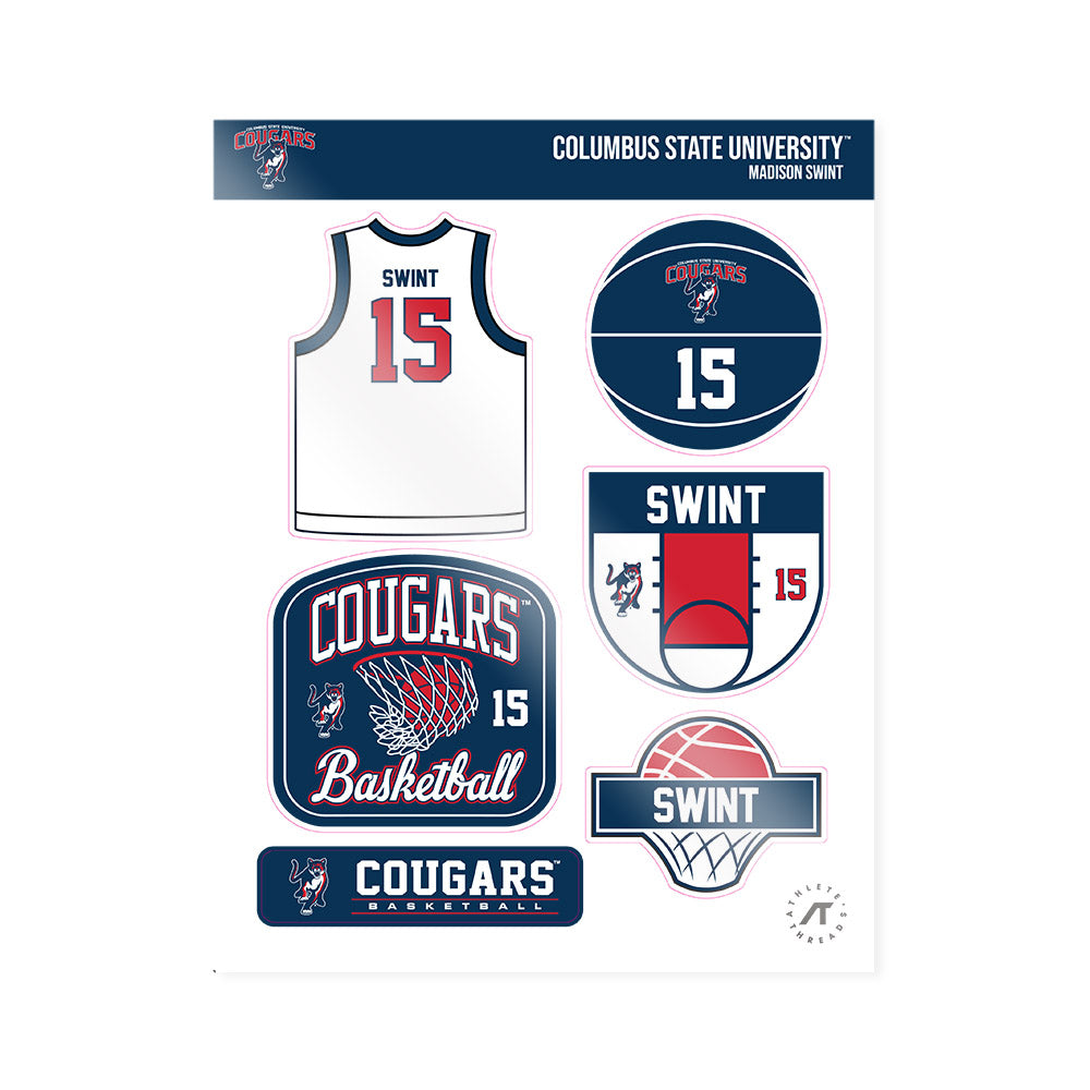 Columbus State - NCAA Women's Basketball : Madison Swint - Sticker Sheet-0